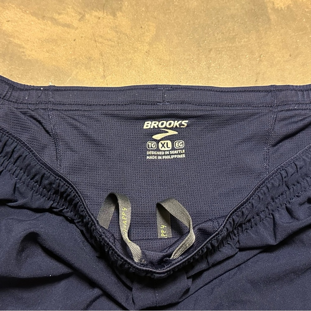 Brooks Deep Blue Athletic Shorts For Men View 3